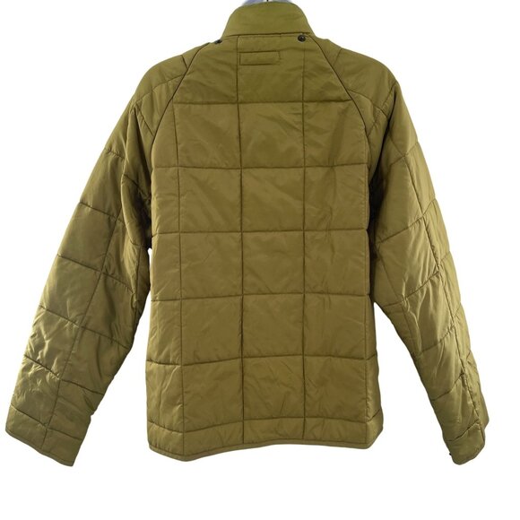 Vintage J. Crew Liner Quilted Puffer Coat Jacket Double Button Army Green - Picture 2 of 5